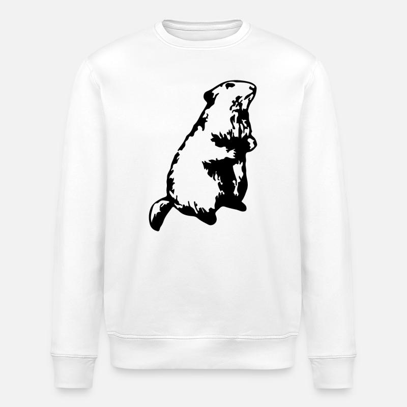 Murmeltier Alpen - Stanley/Stella Unisex Bio-Sweatshirt ROLLER - Weiß