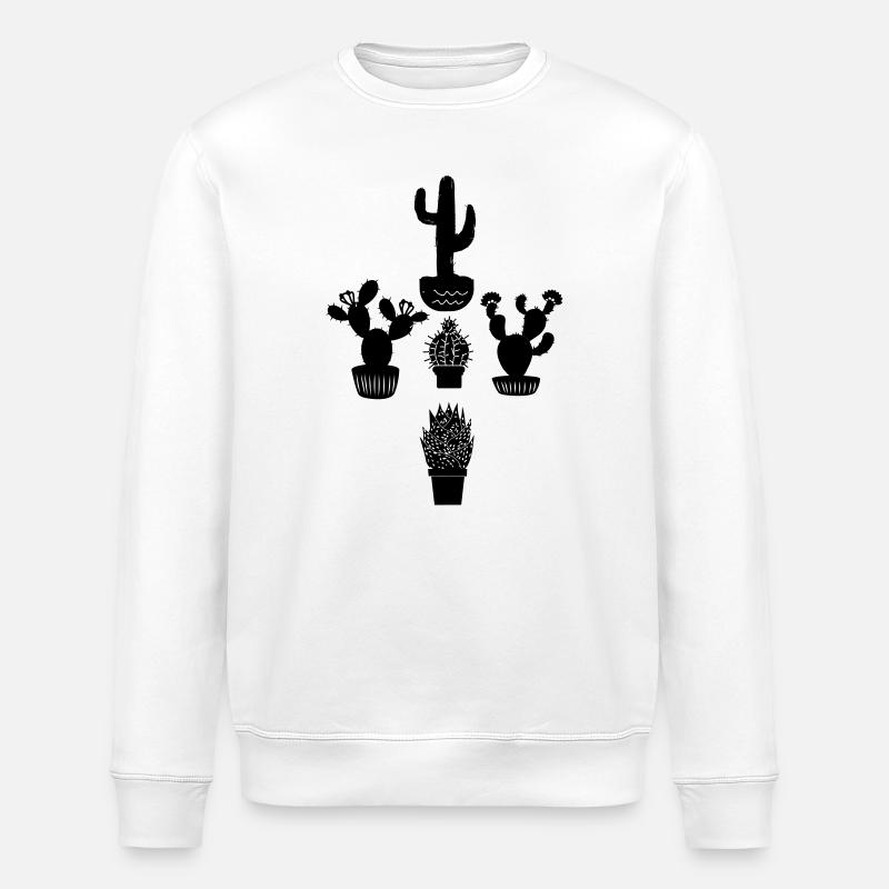 Cinq cactus - Sweat bio ROLLER Stanley/Stella Unisexe - blanc