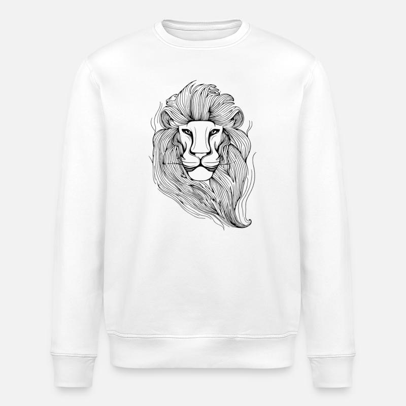 Starline-Löwe in Schwarz - Stanley/Stella Unisex Bio-Sweatshirt ROLLER - Weiß