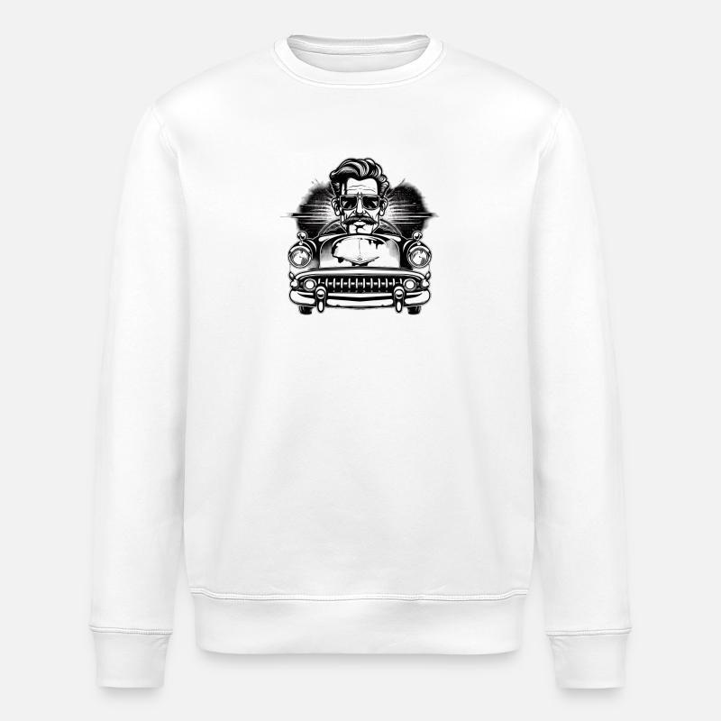 Rockabilly Oldtimer - Sweat bio ROLLER Stanley/Stella Unisexe - blanc