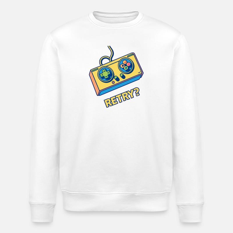 Retro Controller Retry - Stanley/Stella ROLLER Unisex Organic Sweatshirt - white