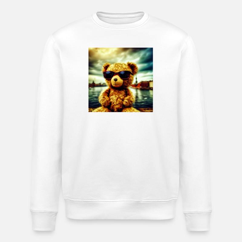 Teddy goes Wild - Stanley/Stella Unisex Bio-Sweatshirt ROLLER - Weiß