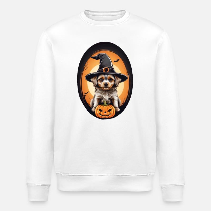 Halloween Hund - Stanley/Stella Unisex Bio-Sweatshirt ROLLER - Weiß