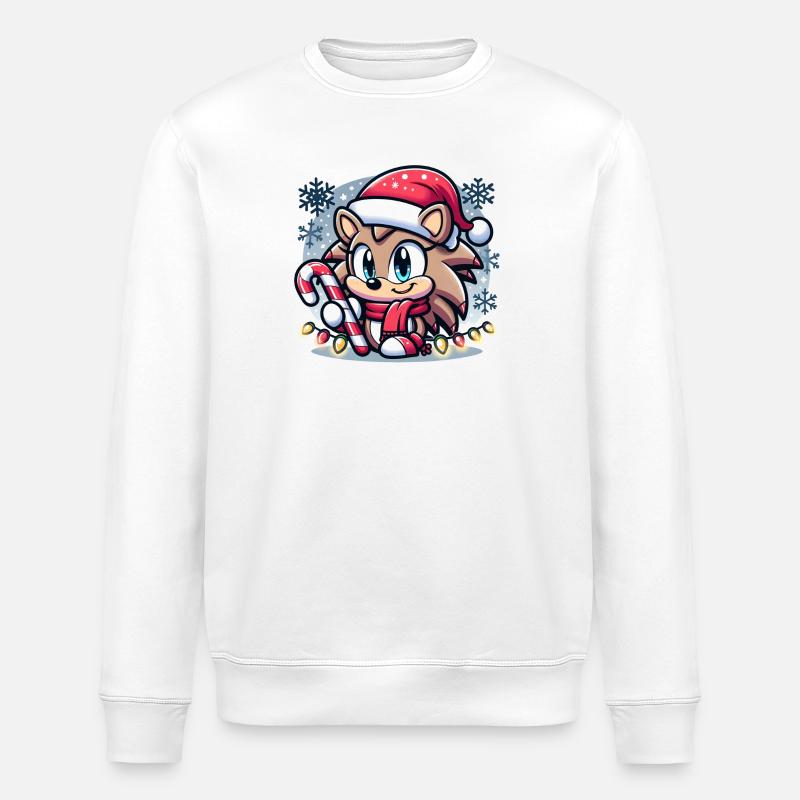 Hérisson Noël - Sweat bio ROLLER Stanley/Stella Unisexe - blanc
