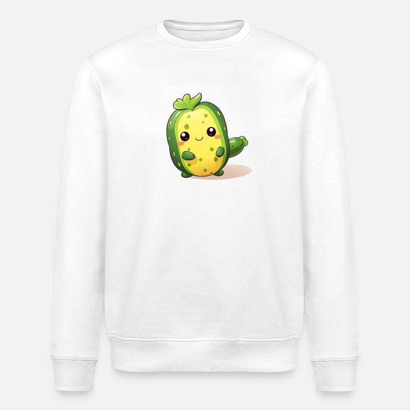 Cactus Kawaii dansant Concombre Mâle - Sweat bio ROLLER Stanley/Stella Unisexe - blanc