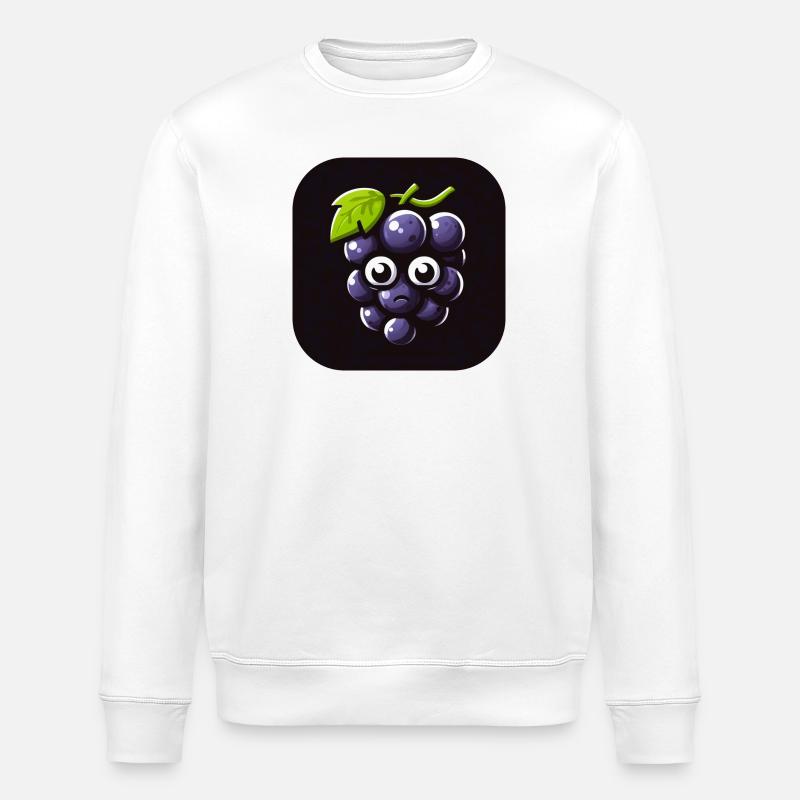 Sad grapes in comic style - Stanley/Stella ROLLER Unisex Organic Sweatshirt - white
