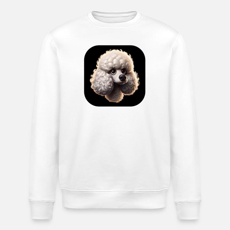 Pudelkopf im Animationsstil - Stanley/Stella Unisex Bio-Sweatshirt ROLLER - Weiß