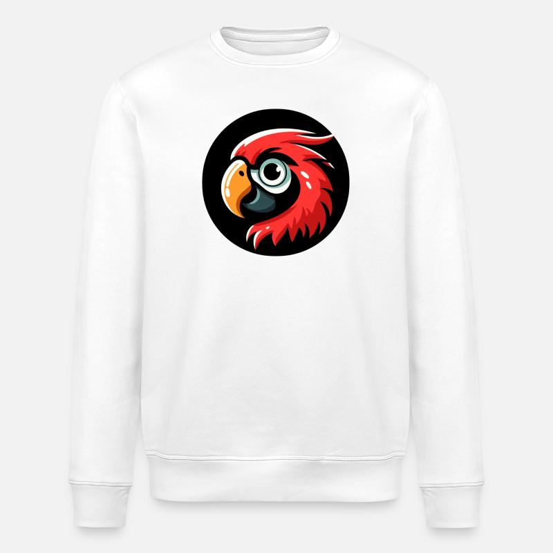 Parrot head in comic style - Stanley/Stella ROLLER Unisex Organic Sweatshirt - white