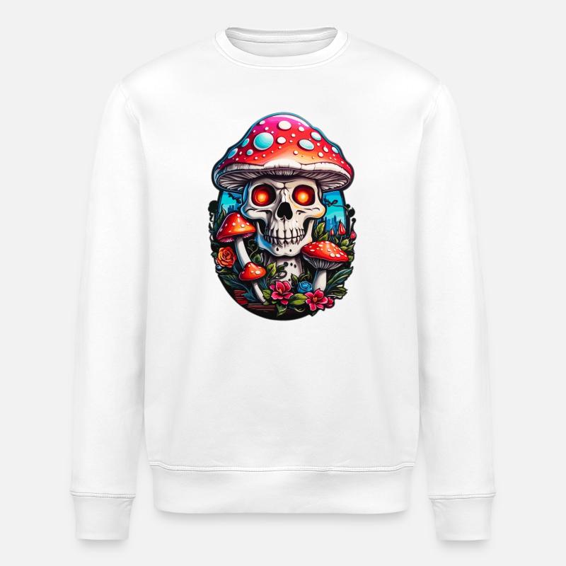 Skull Toadstool - Stanley/Stella ROLLER Unisex Organic Sweatshirt - white
