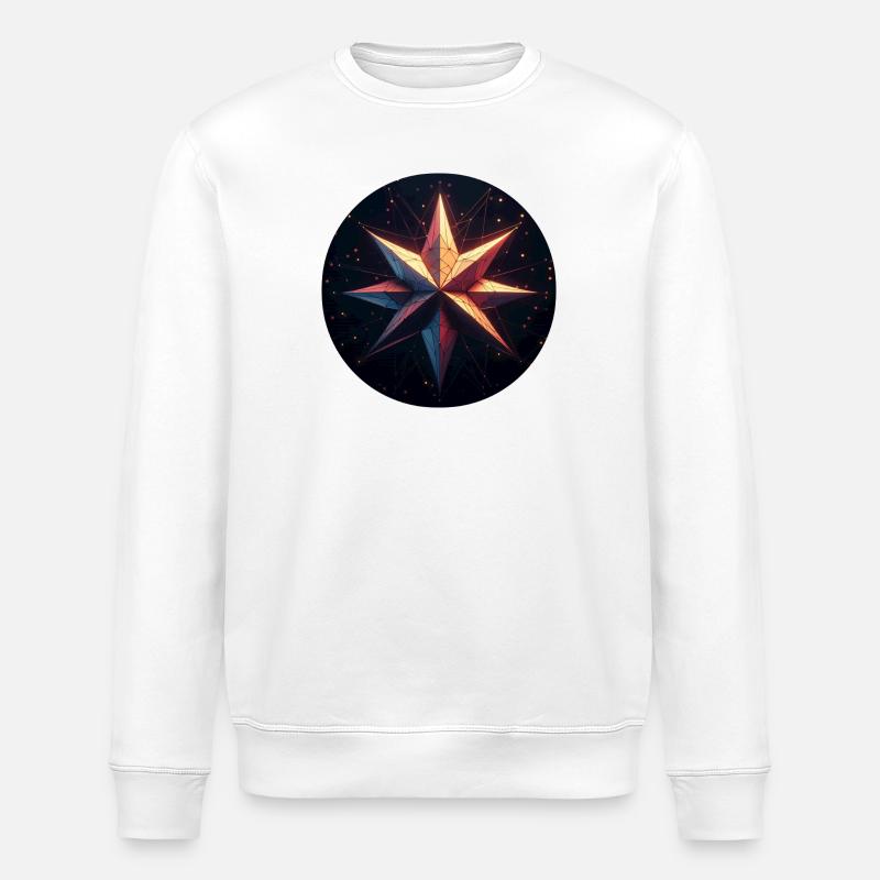 Bunter Stern Galaxy - Stanley/Stella Unisex Bio-Sweatshirt ROLLER - Weiß
