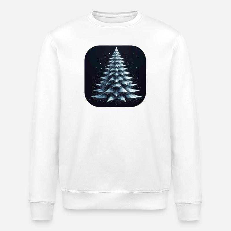 Weihnachtsbaum Tannenbaum Polygone Grün - Stanley/Stella Unisex Bio-Sweatshirt ROLLER - Weiß