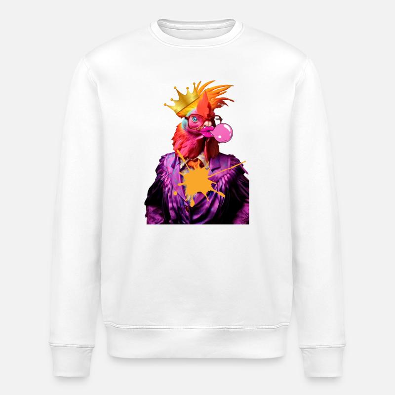 König Hahn Popstar - Stanley/Stella Unisex Bio-Sweatshirt ROLLER - Weiß