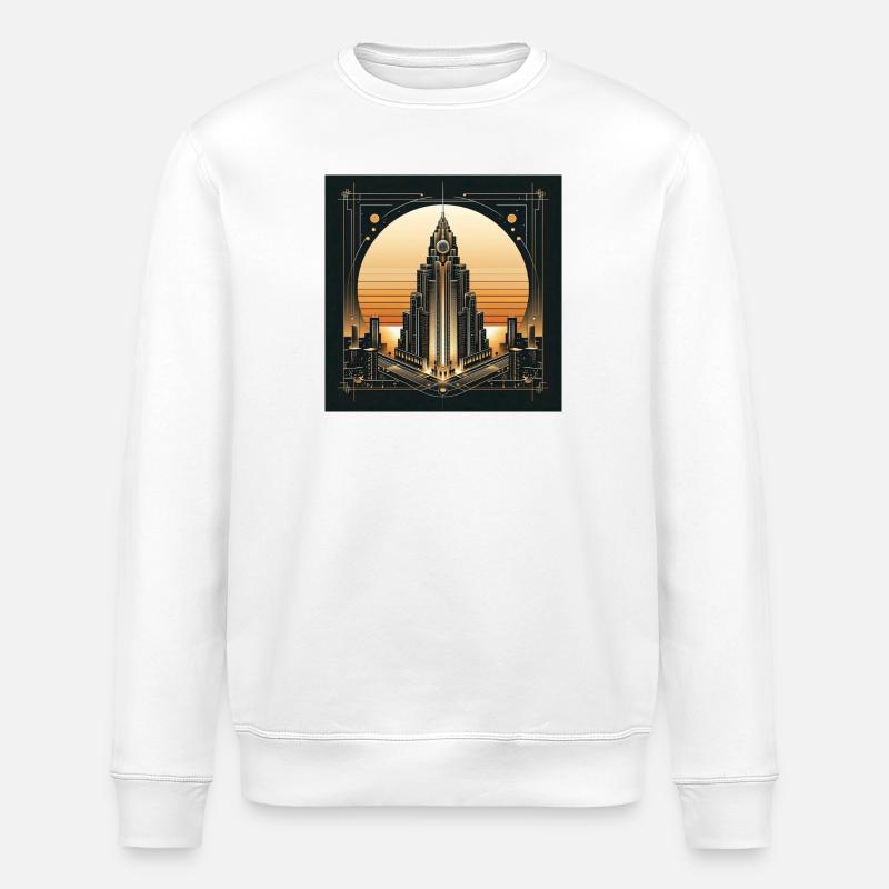 Gratte-ciel 1 - Sweat bio ROLLER Stanley/Stella Unisexe - blanc