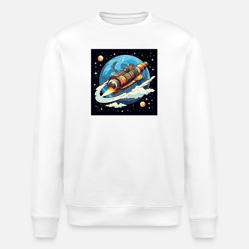 Raketenflug durchs All - Stanley/Stella Unisex Bio-Sweatshirt ROLLER - Weiß