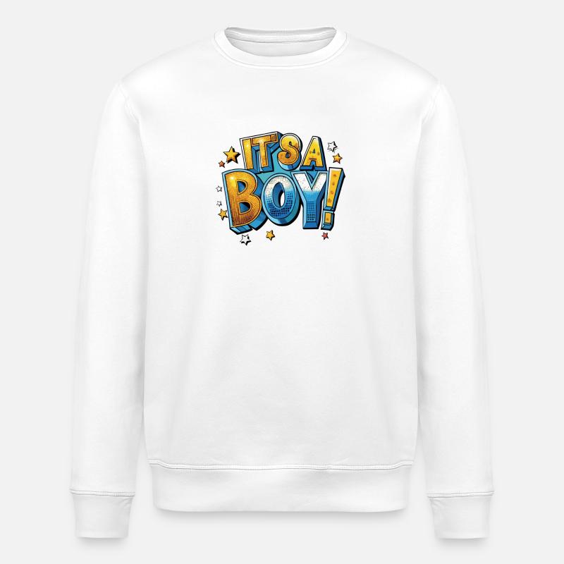 It's a boy comic - Stanley/Stella ROLLER Unisex Organic Sweatshirt - white