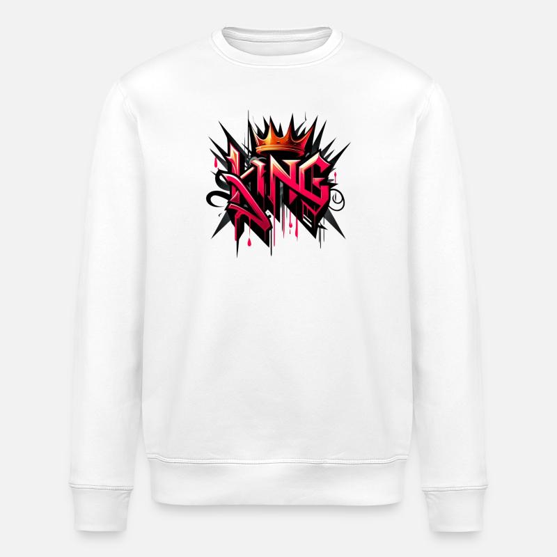 König Graffiti-Krone - Stanley/Stella Unisex Bio-Sweatshirt ROLLER - Weiß