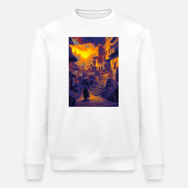 Marokko Dorf - Stanley/Stella Unisex Bio-Sweatshirt ROLLER - Weiß