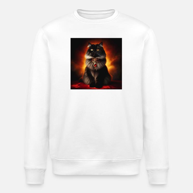 Katze 3 4 - Stanley/Stella Unisex Bio-Sweatshirt ROLLER - Weiß