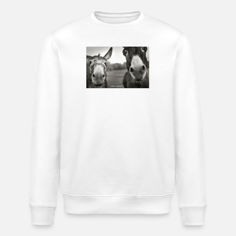 1200 Esel_Dudes - Stanley/Stella Unisex Bio-Sweatshirt ROLLER - Weiß