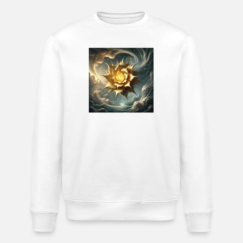 Sonnenblüte im Nebel - Stanley/Stella Unisex Bio-Sweatshirt ROLLER - Weiß