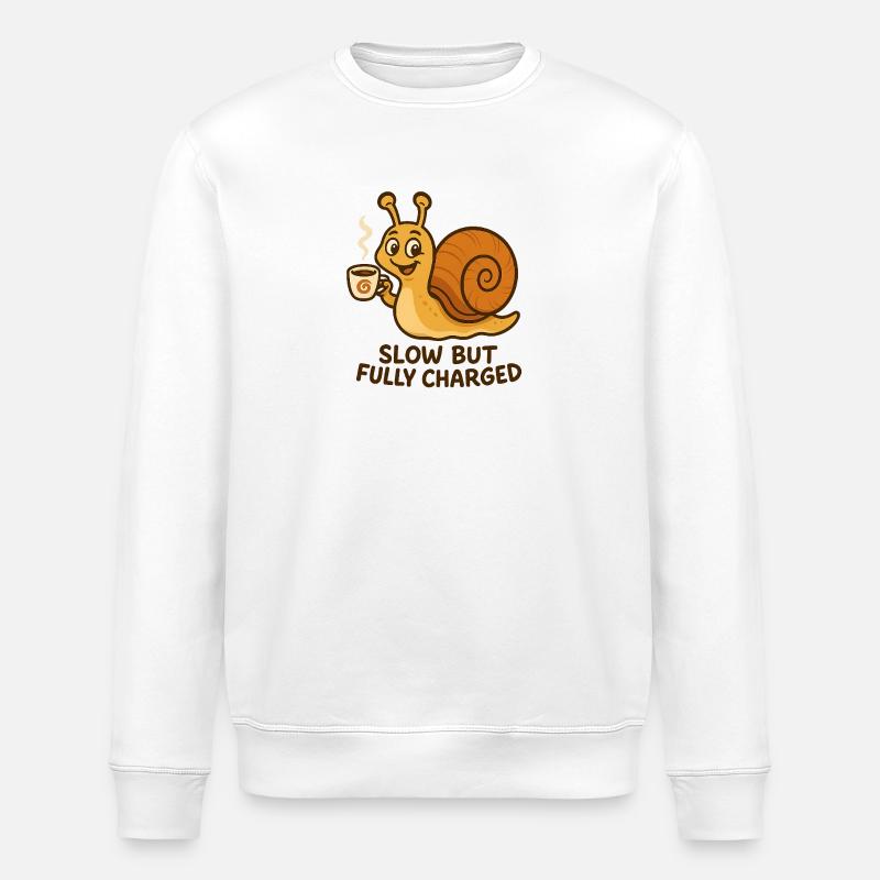 Drôle d’escargot au café - Sweat bio ROLLER Stanley/Stella Unisexe - blanc