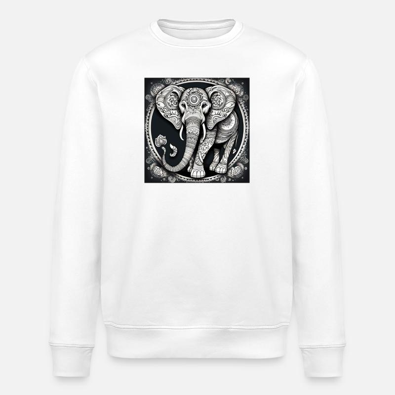 Éléphant - Sweat bio ROLLER Stanley/Stella Unisexe - blanc