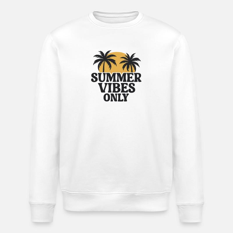 Été Palmiers Coucher de soleil - Sweat bio ROLLER Stanley/Stella Unisexe - blanc