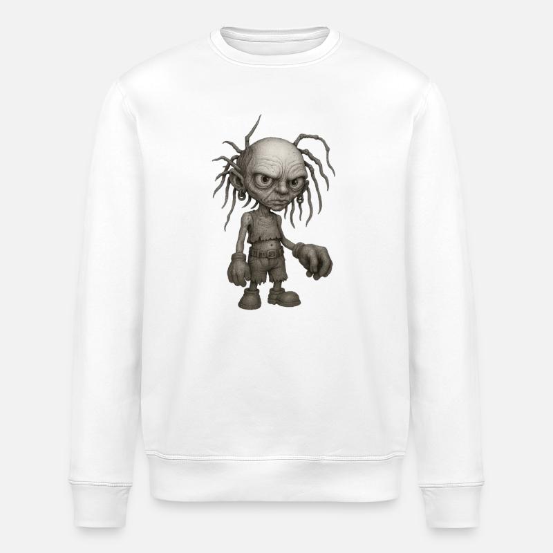 Grumpy Grom (Outcast Edition) - Stanley/Stella ROLLER Unisex Organic Sweatshirt - white