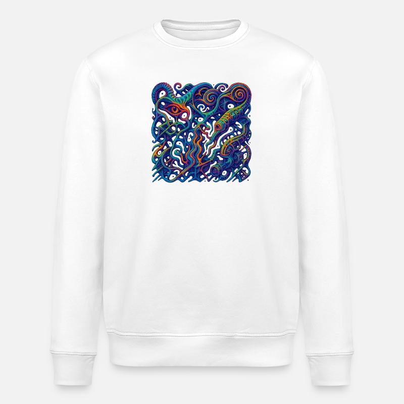 Grille d’hallucination - Sweat bio ROLLER Stanley/Stella Unisexe - blanc