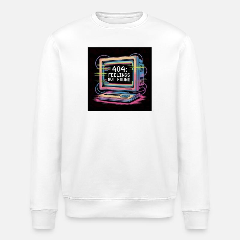 Retro Computer 404 Kein Gefühl - Stanley/Stella Unisex Bio-Sweatshirt ROLLER - Weiß