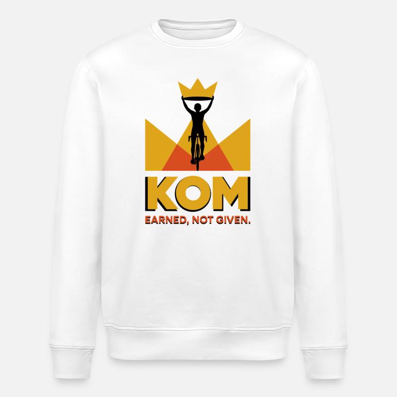 Radfahrer KOM Krone Logo Geschenk - Stanley/Stella Unisex Bio-Sweatshirt ROLLER - Weiß
