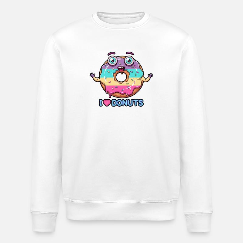 Verrueckter Donut - Stanley/Stella Unisex Bio-Sweatshirt ROLLER - Weiß