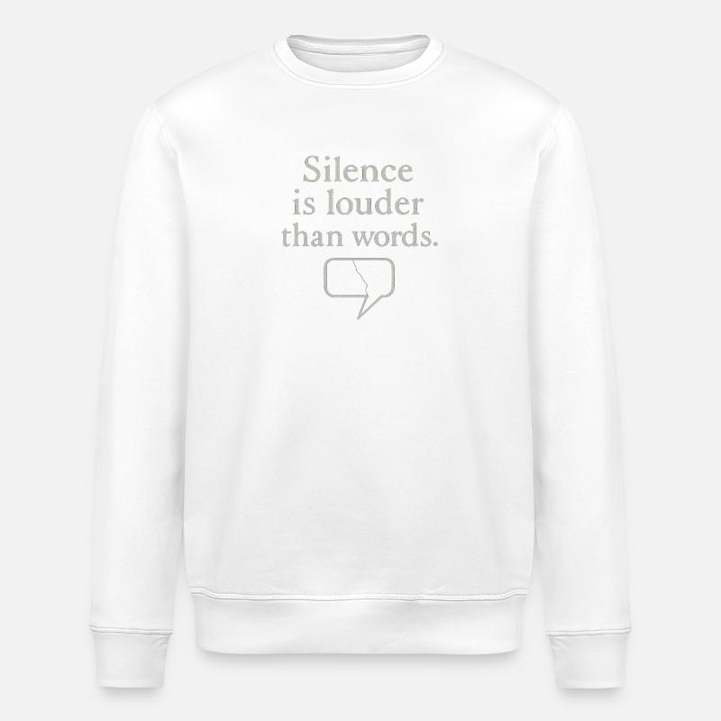 Stilvolles Zitat mit Sprechblasengrafik - Stanley/Stella Unisex Bio-Sweatshirt ROLLER - Weiß