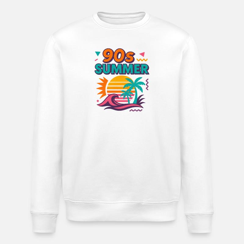 90s Sommer Retro Design - Stanley/Stella Unisex Bio-Sweatshirt ROLLER - Weiß
