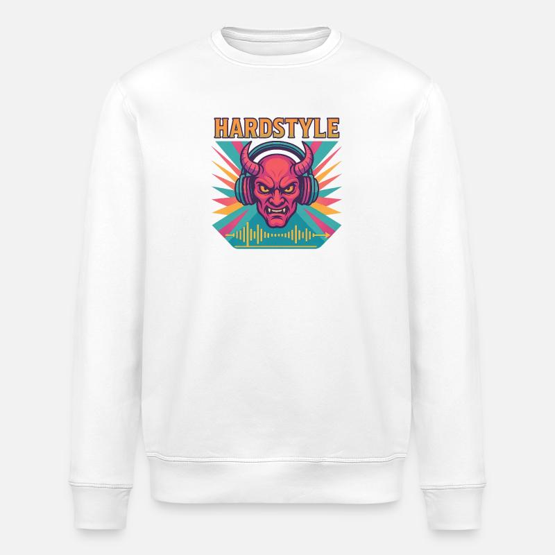 Hardstyle Dämon Design - Stanley/Stella Unisex Bio-Sweatshirt ROLLER - Weiß