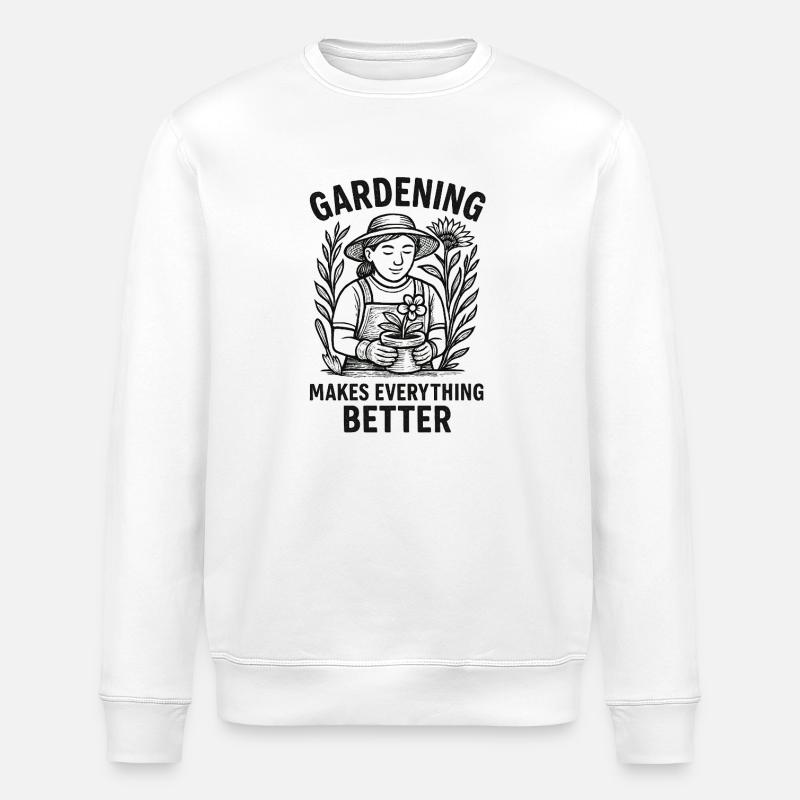 Garten Gartenarbeit - Stanley/Stella Unisex Bio-Sweatshirt ROLLER - Weiß