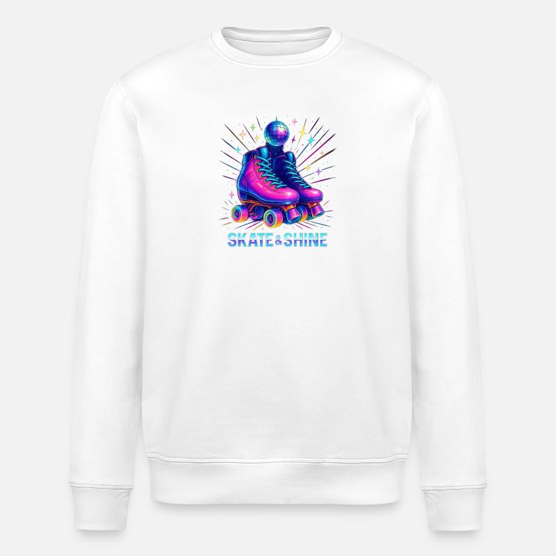 Neon Roller Derby Style - Stanley/Stella ROLLER Unisex Organic Sweatshirt - white