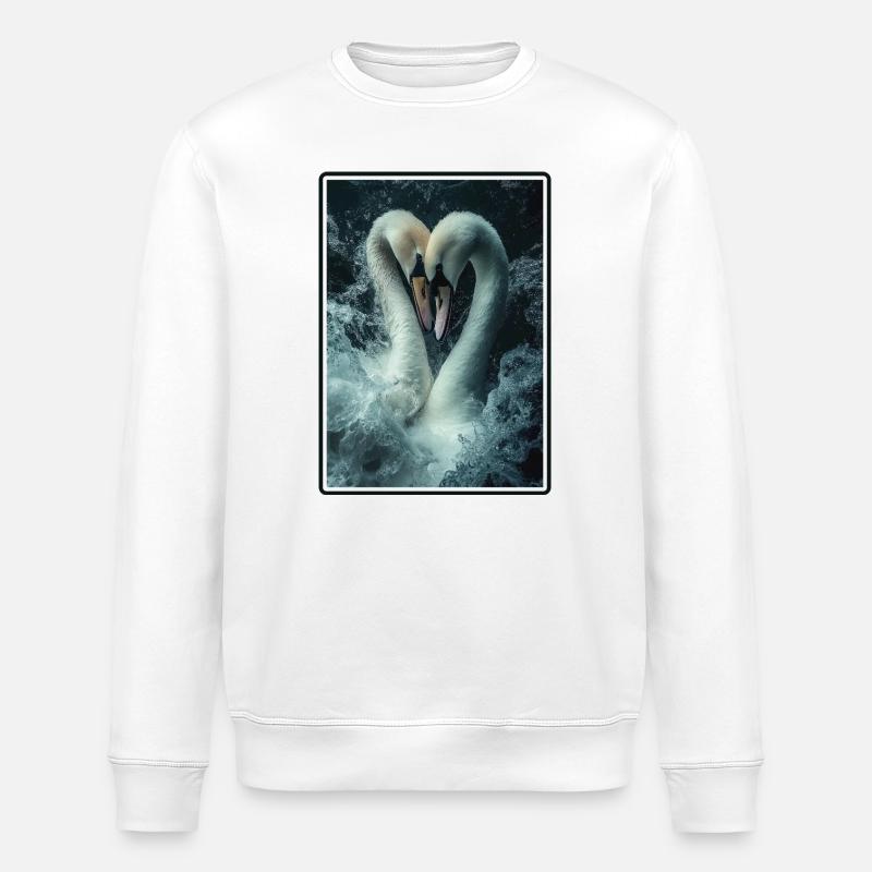 Schwäne Schwan - Stanley/Stella Unisex Bio-Sweatshirt ROLLER - Weiß