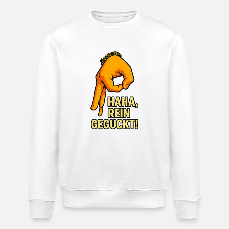 Motif de main amusant avec dicton - Sweat bio ROLLER Stanley/Stella Unisexe - blanc