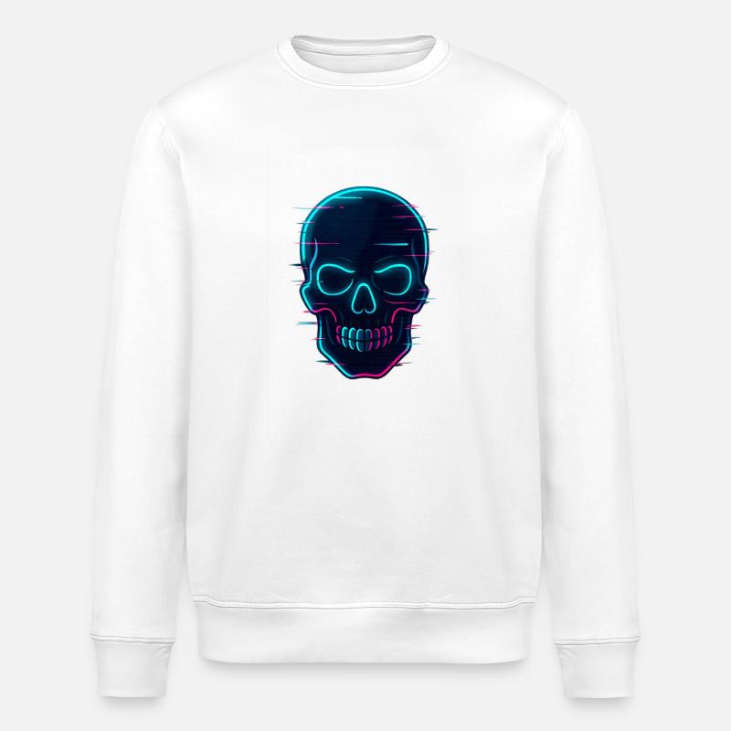 Conception de crâne cybernétique au néon - Sweat bio ROLLER Stanley/Stella Unisexe - blanc