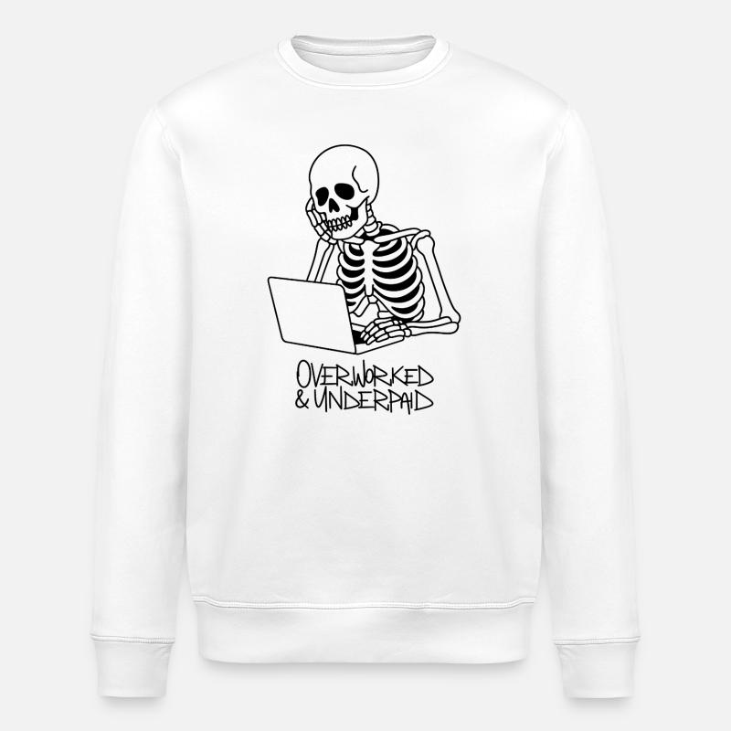 überarbeitetes und unterbezahltes Skelett-Arbeitshemd - Stanley/Stella Unisex Bio-Sweatshirt ROLLER - Weiß