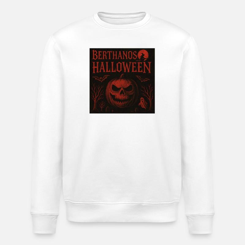 Berthanos Halloween Halloween Pumpkin Design - Stanley/Stella Unisex Bio-Sweatshirt ROLLER - Weiß