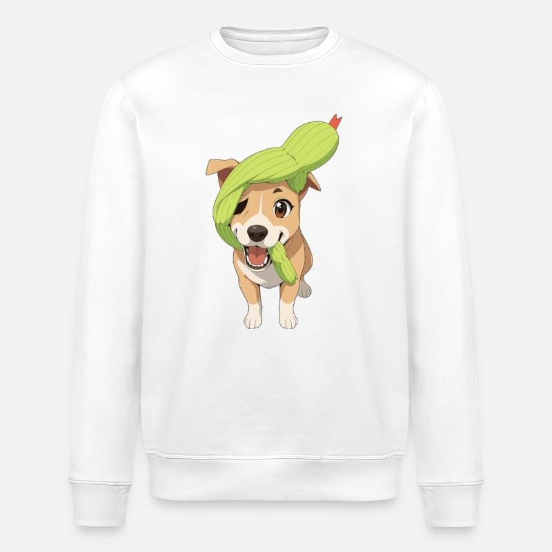 Chien charmant avec serpent jouet - Sweat bio ROLLER Stanley/Stella Unisexe - blanc