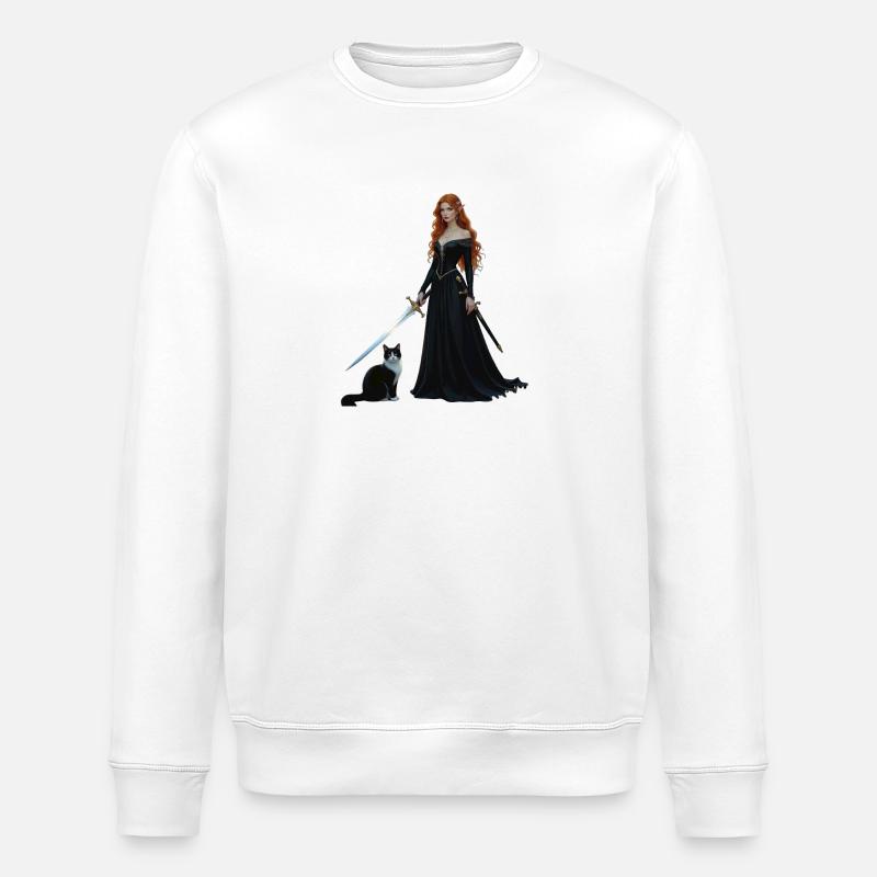 Belle fée princesse et chat - Sweat bio ROLLER Stanley/Stella Unisexe - blanc