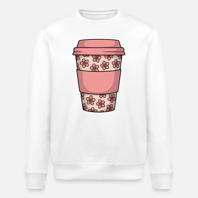 Tasse à café florale - Sweat bio ROLLER Stanley/Stella Unisexe - blanc