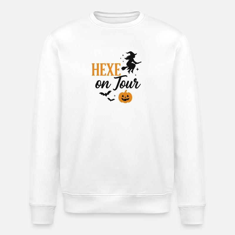 Hexe auf Halloween Herbstschnitt - Stanley/Stella Unisex Bio-Sweatshirt ROLLER - Weiß
