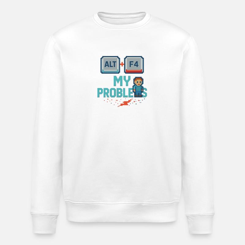 Alt + F4 My Problems - Stanley/Stella Unisex Bio-Sweatshirt ROLLER - Weiß