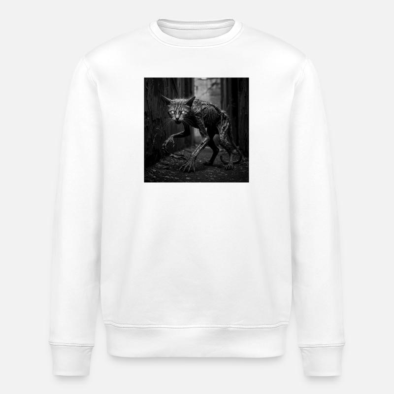 Créature sombre à tête de chat - Sweat bio ROLLER Stanley/Stella Unisexe - blanc