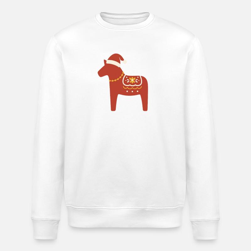 Dala-Pferd Weihnachten - Stanley/Stella Unisex Bio-Sweatshirt ROLLER - Weiß