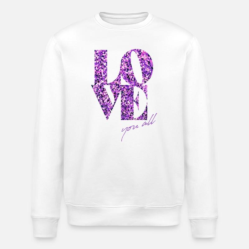 Violettes Glitzer-Liebes-Affirmations-Design - Stanley/Stella Unisex Bio-Sweatshirt ROLLER - Weiß